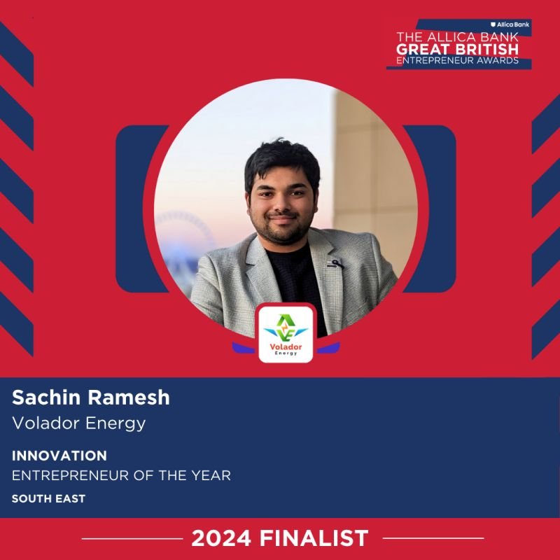 Volador Energy Shortlisted for Prestigious Great British Entrepreneur Awards 2024